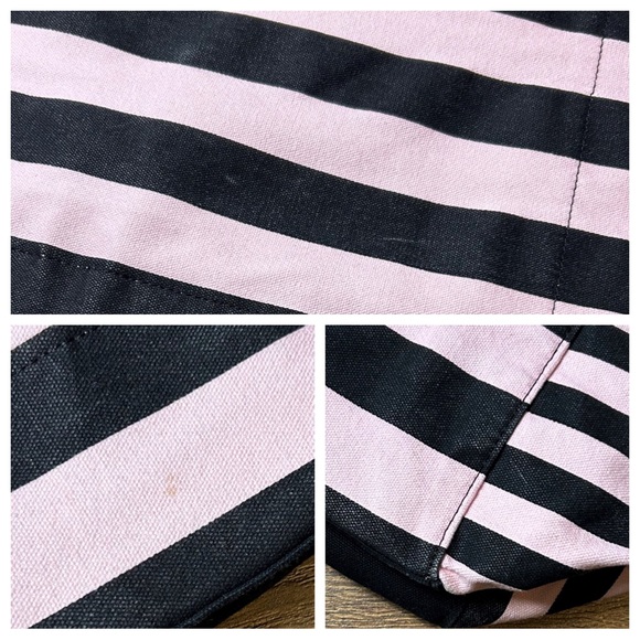 Victoria’s Secret Signature Stripe Weekender Duffle & Pouch - Picture 11 of 12